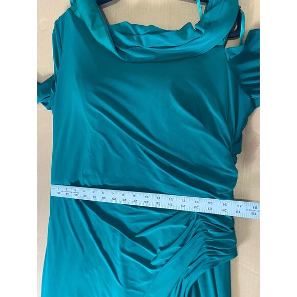 MAC DUGGAL DRESS GOWN 16 GREEN MOTHER OF BRIDE BRIDESMAID HOLIDAYS FORMAL - Picture 15 of 16